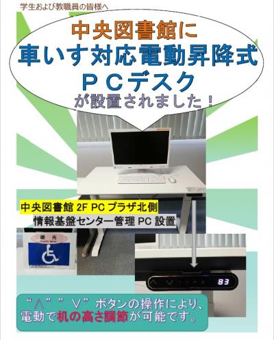 電動昇降式PCデスク案内